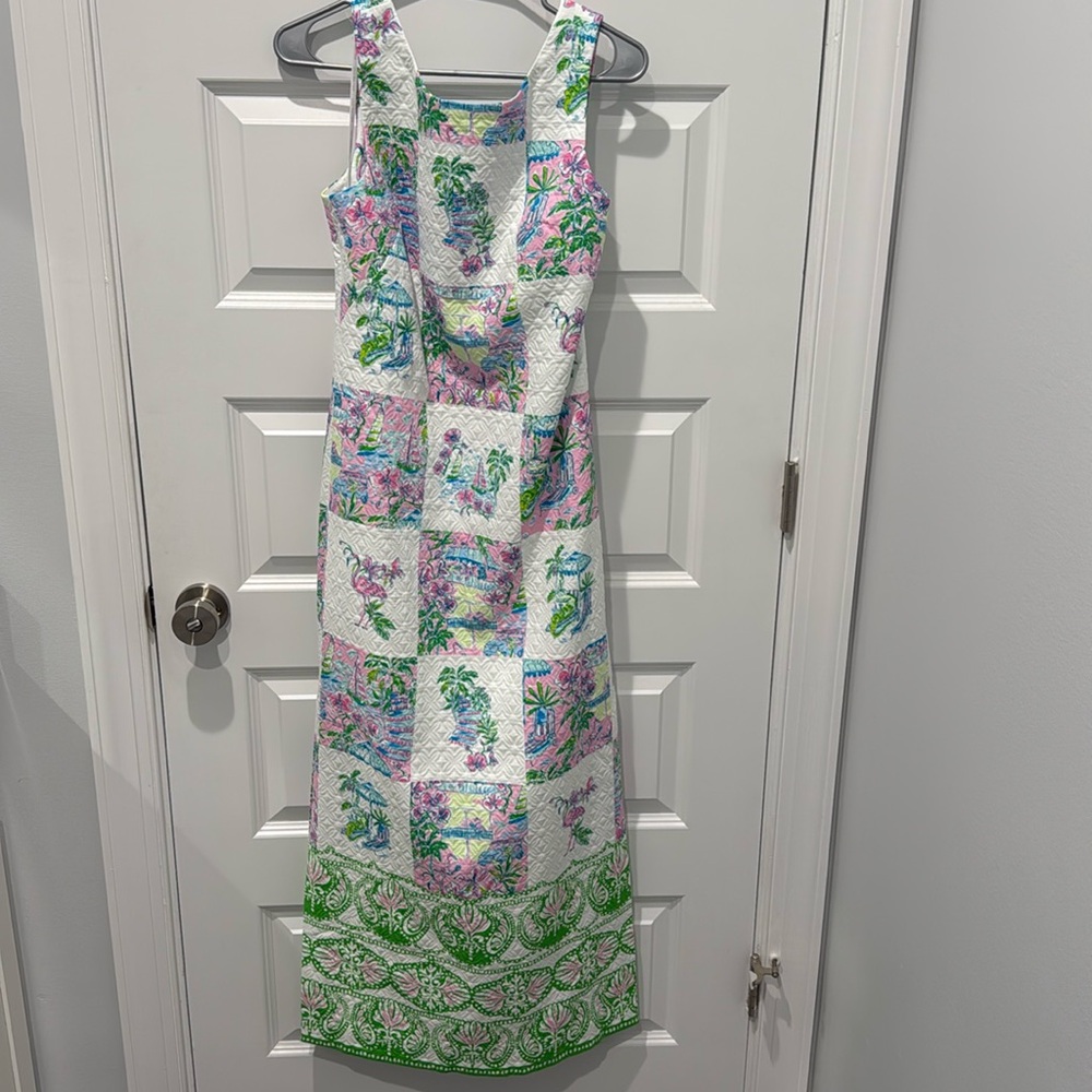 NWT Lilly Pulitzer 4 Dee Stretch Maxi Shift Dress “Sunny Dee” sz 4